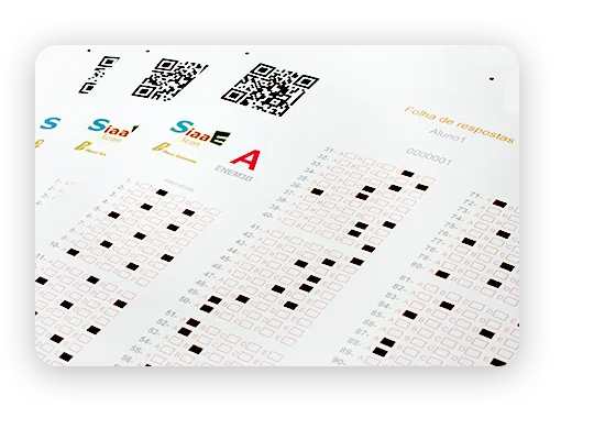 Cartões-resposta do SiaaE com QR Code